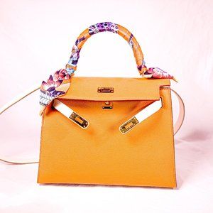 HERMÈS KELLY 25CM SELLIER VEAU EPSOM 10 CRAIE/9V J